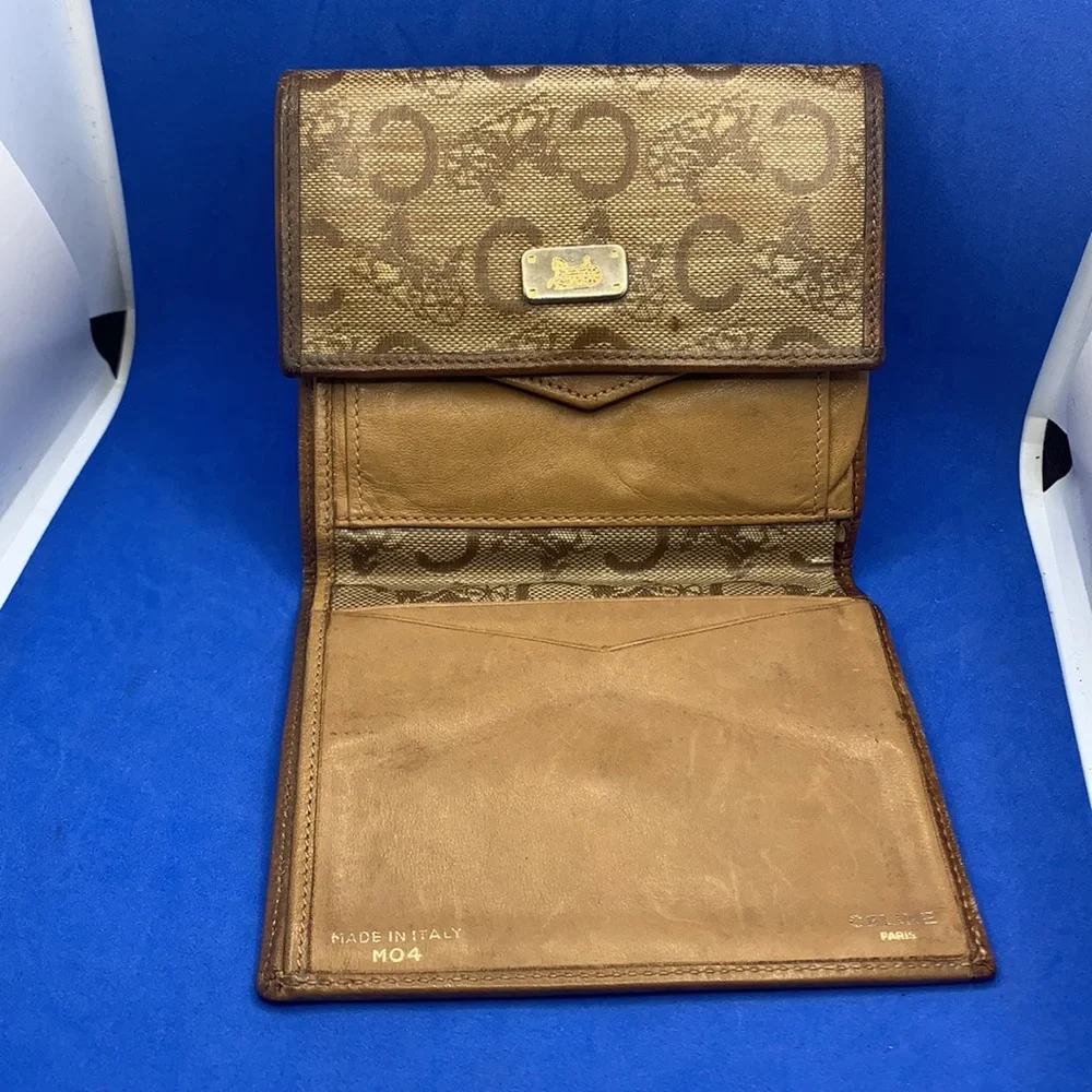 VINTAGE CELINE HORSE CARRIAGE‎ BEIGE MONOGRAM Wallet